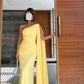 Yellow one shoulder tulle long ball gown formal seaside pool party dress evening gown nv1843