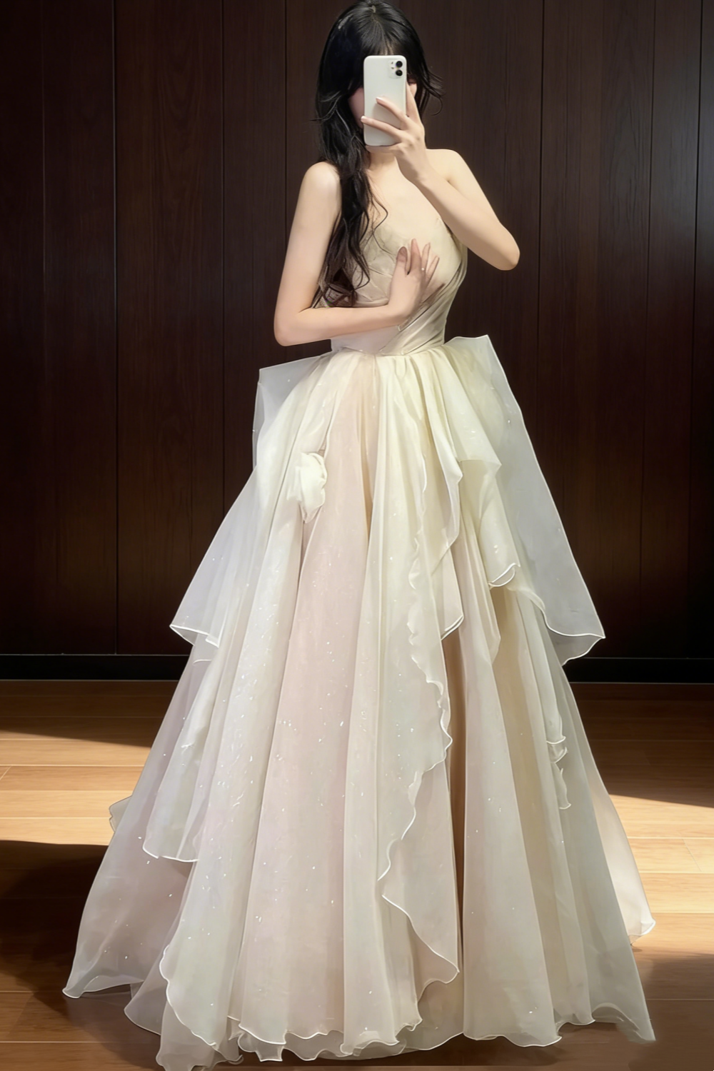 Sparkle Tulle Strapless Gown NV6750