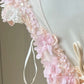 NiceVestidos--Sweet Bride Style：Soft Pink Lace Floral - Decorated Short - Sleeve Floor - Length Wedding Dress NV5813