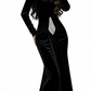 Meerjungfrauen-Abendkleid aus Samt mit hohem Kragen – Elegantes, figurbetontes Abendkleid mit Kristallfransen und Raffungen NV6795