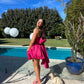 Hot Pink Off Shoulder A-Line Birthday Party Dress Homecoming Dress nv2122