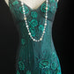 NiceVestidos--Vintage Beaded Glamorous Flowy Teal Gradient Elegant Artistic Floral Beaded Prom Dress NV5790