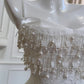 White Sweet Lace Pearl Beads Stylish Elegant Long Chiffon Homecoming Dress Prom Dress Evening Dress Birthday Dress Party Dress nv4139