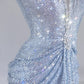 Silver Shiny Long Sequined Prom Dress Evening Dress Party Dress nv4722