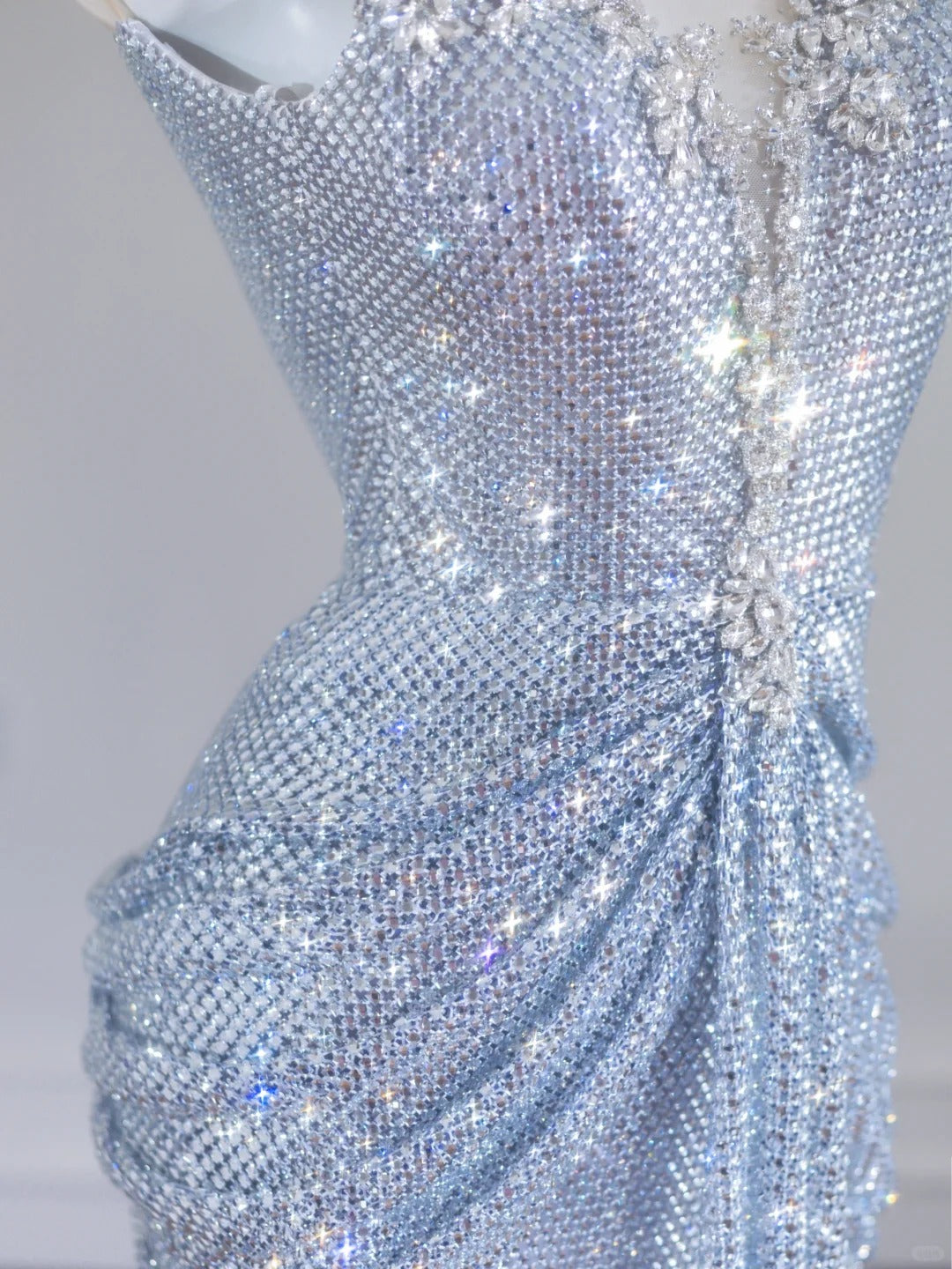 Silver Shiny Long Sequined Prom Dress Evening Dress Party Dress nv4722