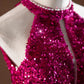 Pink Sparkling Sequined Long Prom Dress Evening Dress Party Dress nv4750