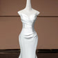 White Elegant Fashion Long Lace Satin Oversized Mermaid Slim Prom Dress Evening Dress Party Dress Wedding Dress nv4742