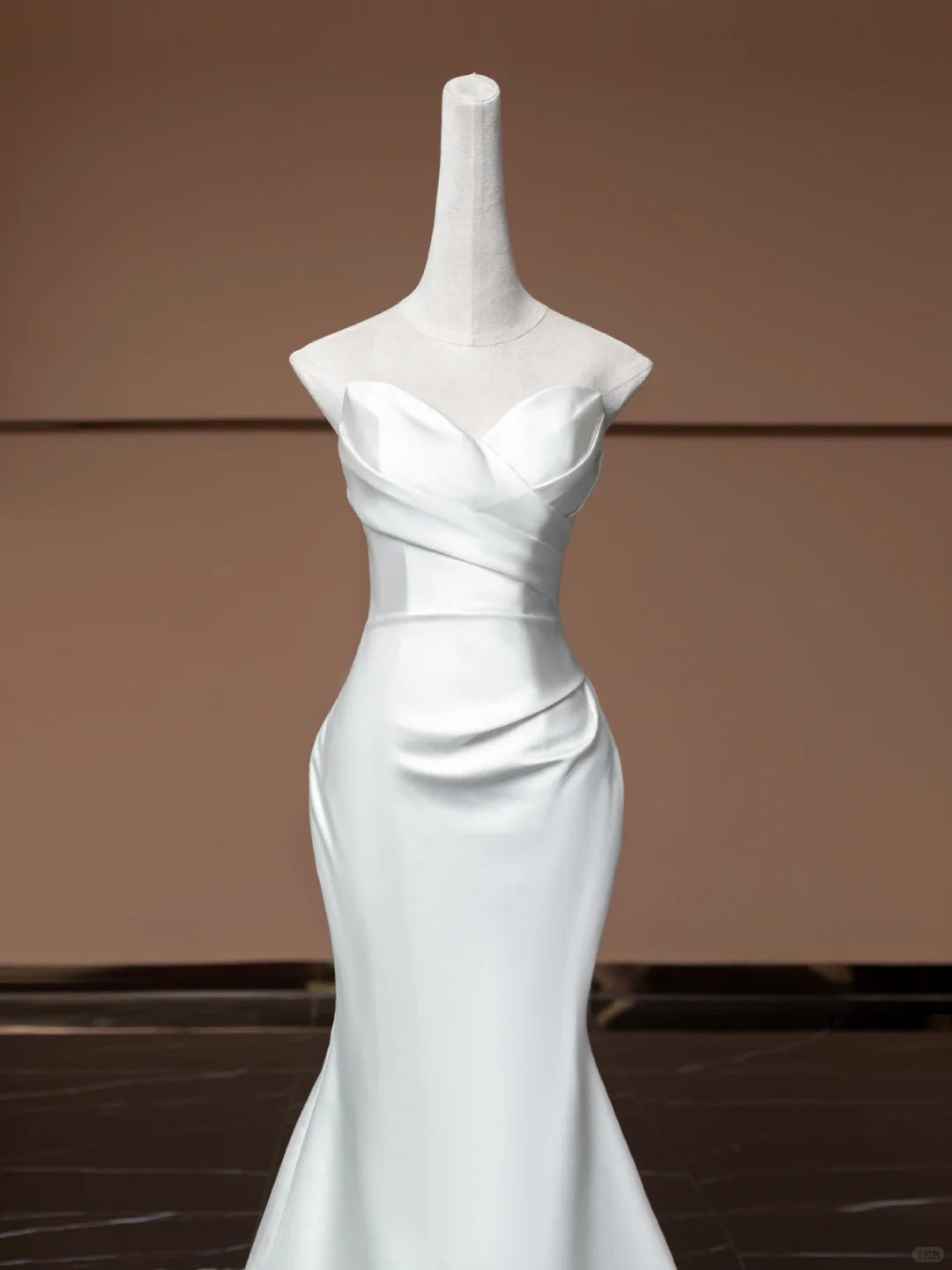 White Elegant Fashion Long Lace Satin Oversized Mermaid Slim Prom Dress Evening Dress Party Dress Wedding Dress nv4742