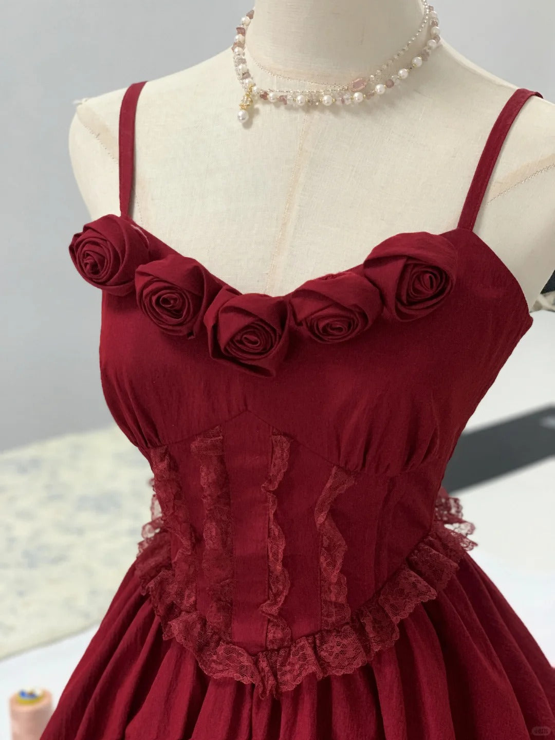 Red floral sweet short tulle homecoming dress prom dress birthday dress nv4525