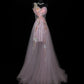 Pink Gorgeous Elegant Fashion Exquisite Floral Beading Long Mermaid Satin Tulle Ball Gown Evening Dress Prom Dress nv3873