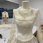 White Sweet Pearl Beading Short Satin Lace See-through Homecoming Dress Prom Dress Birthday Dress nv4522
