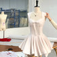 Pink Fashion Sweet Bow Short satin Homecoming Dress Prom Dress Birthday Dress nv4512