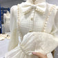 Ivory White Sweet Short Lace See-through Long Sleeve Homecoming Dress Prom Dress Birthday Dress nv4523