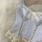 Light blue sweet lace short satin tulle homecoming dress prom dress birthday dress nv4520