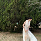 White Elegant Vintage Fashion Romantic Long Floor Length Chiffon Ball Gown Evening Dress Birthday/Vacation/Wedding Guest Party Dress Prom Dress nv4072