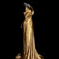 Gold Fashion Elegant Venus Goddess Long Satin Ball Gown Evening Dress Party Dress nv4556