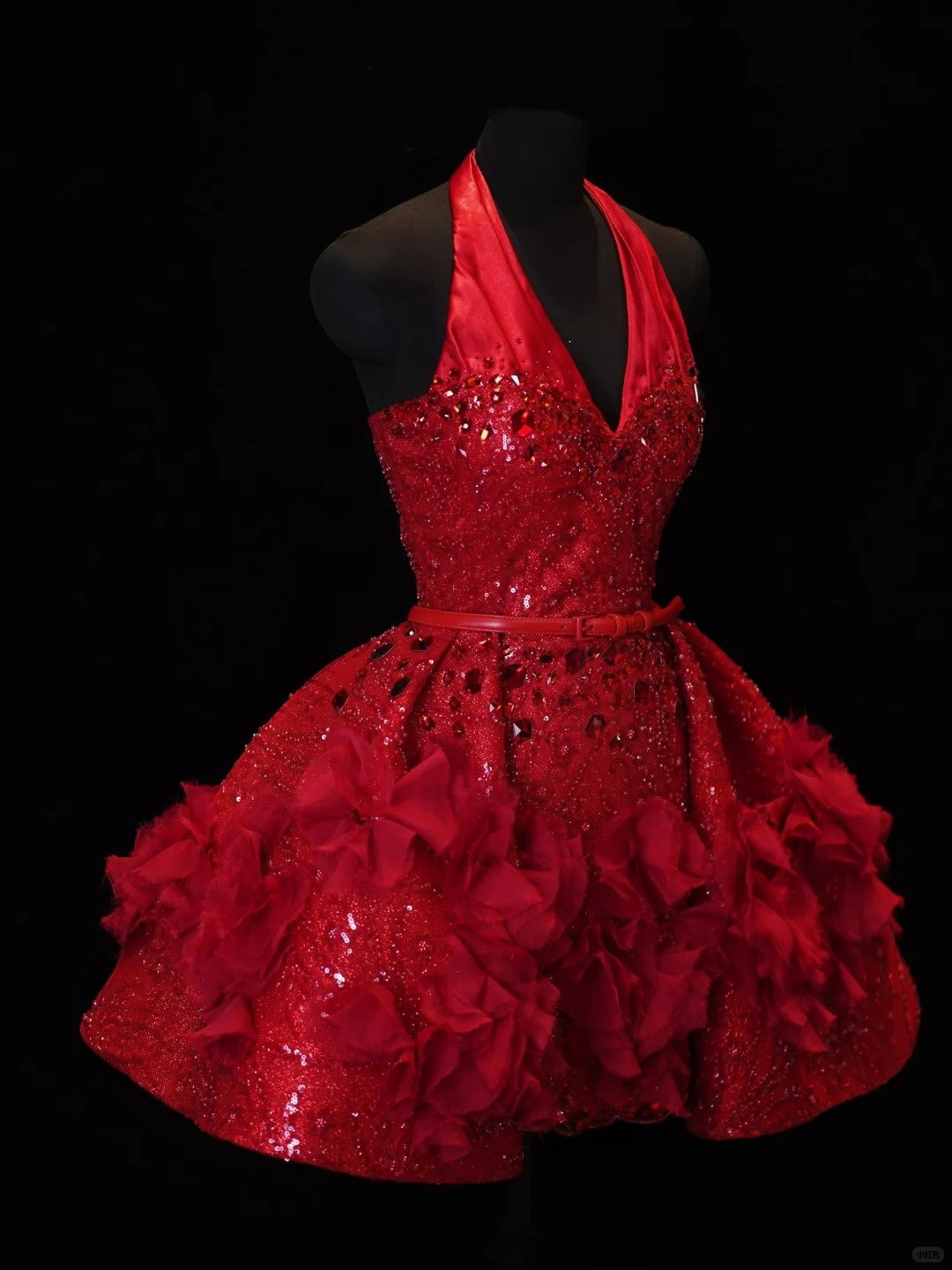 Red Gem Beaded Homecoming Dress V Neck Sexy Short Prom Dress Evening Dress Birthday Dress nv4413