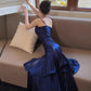 Blue Enchantress Mermaid Princess Ruffles Light Luxury Small People Day Dress Ball Dress Evening Dress nv4543