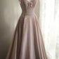 Shining Girl Pink Princess Long Satin Prom Dress Evening Dress Party Dress nv4693