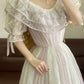 Light Purple Long Lace Tulle Birthday Dress Elegant Party Dress nv5084