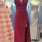 Red Fashion Long Satin Slim Fit Evening Dress, Bridesmaid Dress, Graduation Dress NV6633
