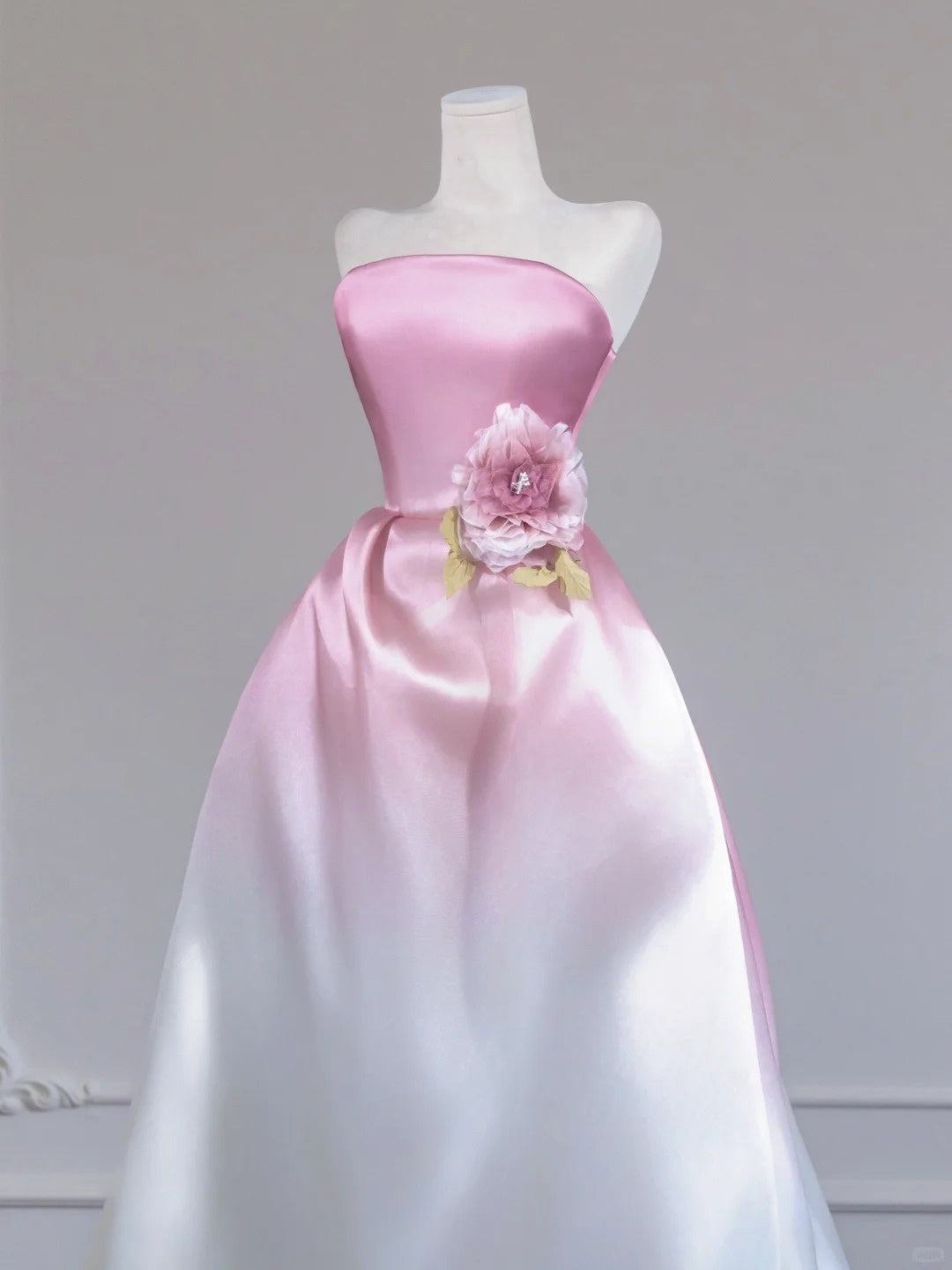 Pink Gradient Fashion Long Satin Prom Dress Evening Dress nv4962