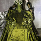 Green gorgeous exquisite beaded long satin ball gown evening dress party dress nv4375