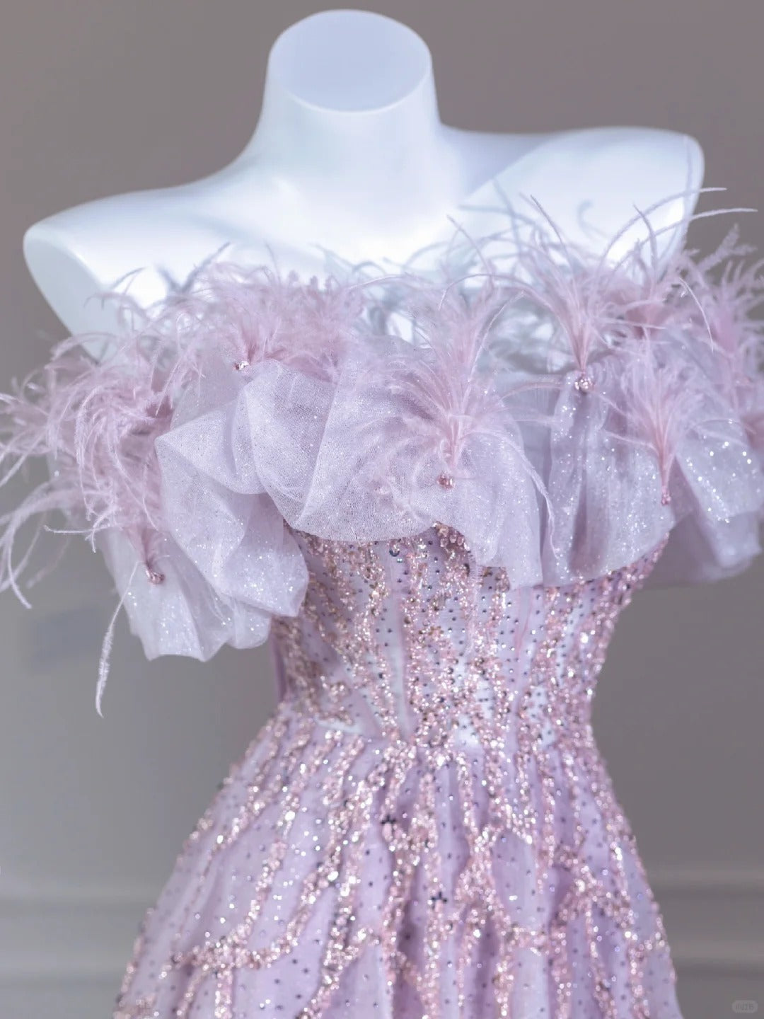 Pink Purple gorgeous exquisite beaded long prom dress evening dress party dress nv4727