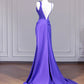 Purple Elegant Backless Long Satin Prom Dress nv4964