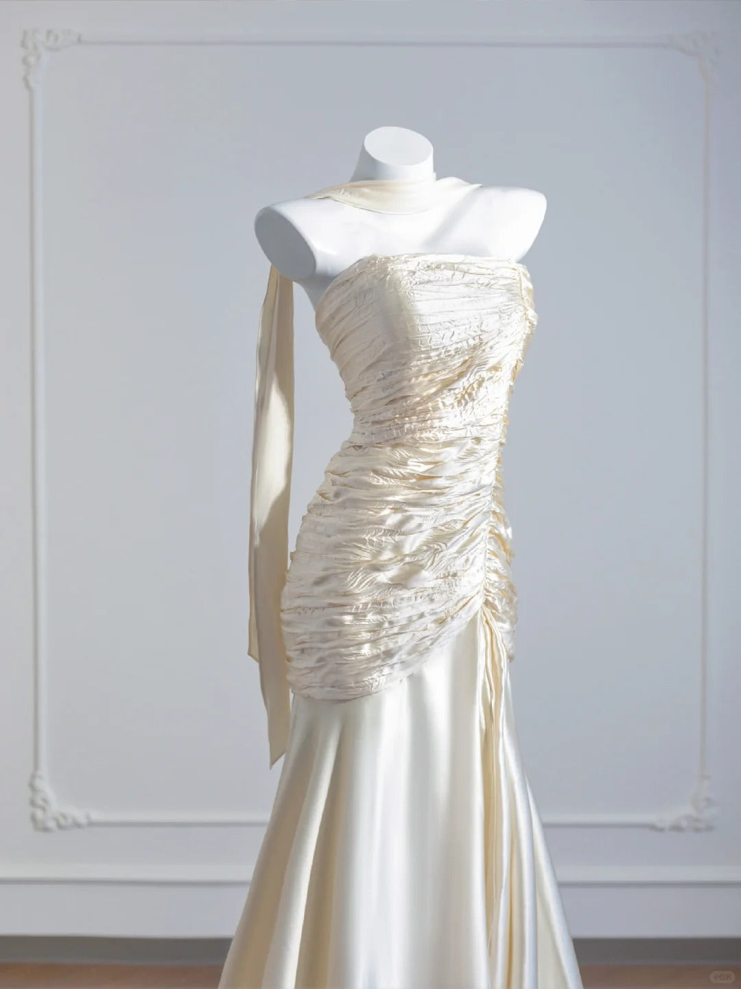 Gold fashion long satin prom dress evening dress party dress nv4723