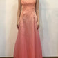 Pink Orange Fashion Gradient Elegant Spaghetti Strap Long Tulle Ball Gown Evening Dress Prom Dress nv3791