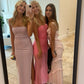 Charming Pink Elegant Ruffle Off Shoulder Long Ball Gown Evening Dress Party Dress nv2299