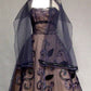 NiceVestidos--Sleeveless Dark Purple Tulle Embroidered A line Midi Length Evening Dress NV5780