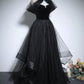 Black chic beautiful black pearl rhinestone ball gown A-line/princess high collar sleeveless backless floor-length/long ball formal dress evening dress nv2643