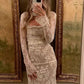 Off-white Elegant Lace Bodycon Dress Long Birthday Party Dress Evening Dress Maxi Dress nv2728