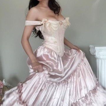 Pink Gorgeous Elegant Sweet Gem Bow Long Satin Princess Ball Gown Evening Dress nv2767