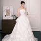 3D Floral Ball Gown Wedding Dress Strapless Satin Bridal Gown  NV7253