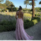 Pink Ocean Goddess Chiffon Long Prom Dress Evening Dress Party Dress nv4762