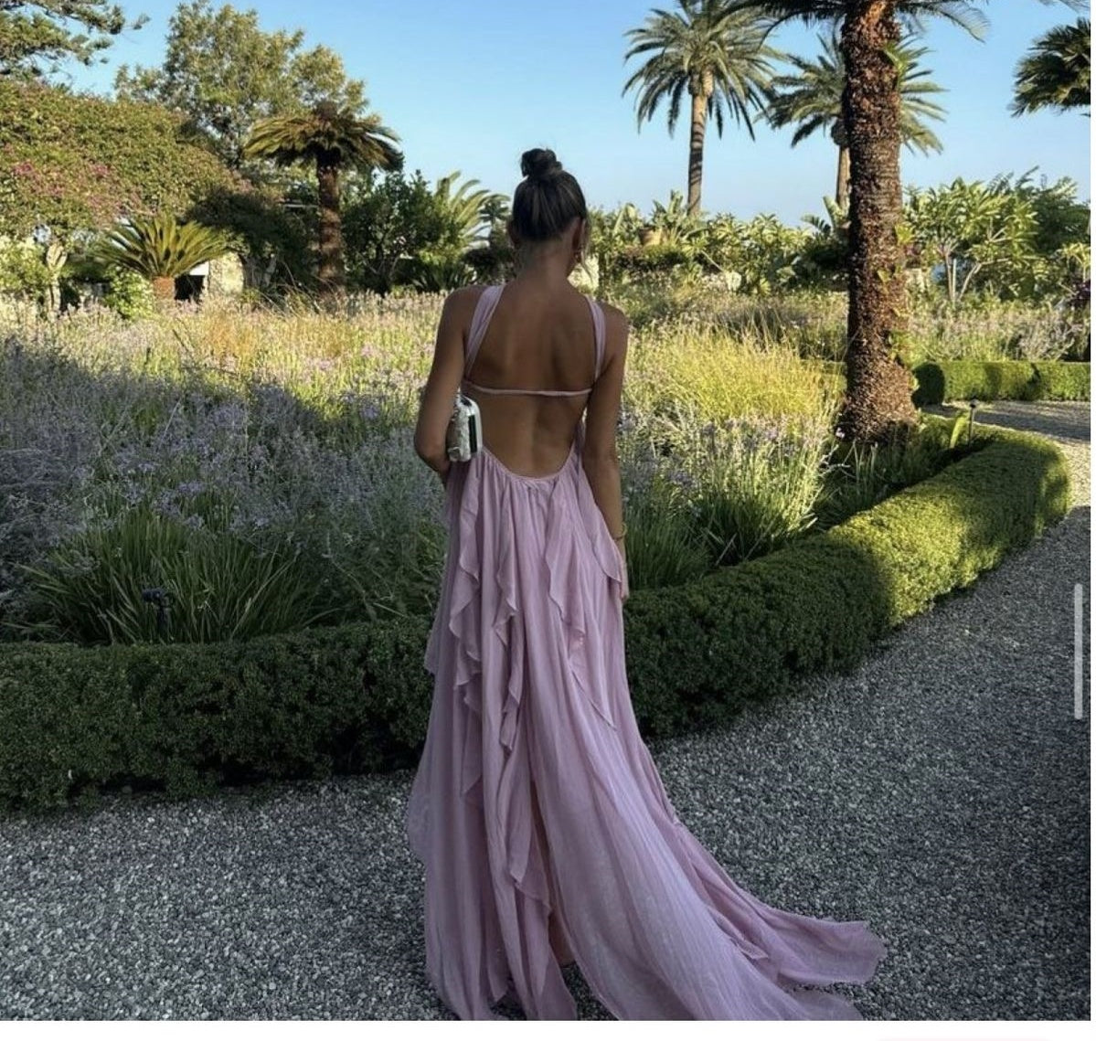 Pink Ocean Goddess Chiffon Long Prom Dress Evening Dress Party Dress nv4762