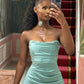 Cute sweet off shoulder A-line mint green mini birthday holiday party dress homecoming dress nv2906