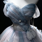 Blue White Ombre Off Shoulder Ball Gown 3D Bow Pearl Tulle Formal Evening Dress  NV6973