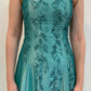 Green Charming Fashion Exquisite Beading Long Elegant Tulle Satin Ball Gown Evening Gown Party Dress nv3975
