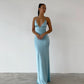 Blue fashion unique simple elegant V-neck straps mermaid long party dress prom dress evening dress nv2339