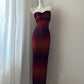 NiceVestidos-Autumn dusk fashion gradient tube top long tulle prom dress Nv5613