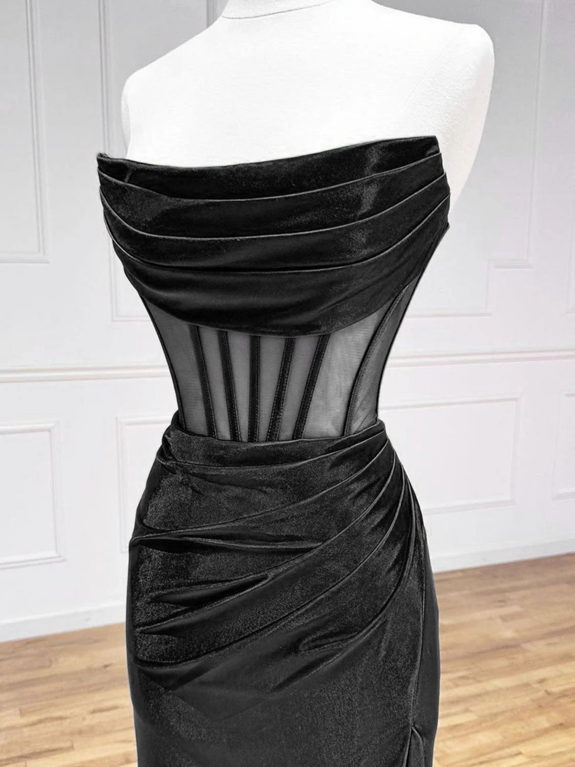 Simple Off the Shoulder Satin Black Long Prom Dress, Black Long Evening Dress nv1607