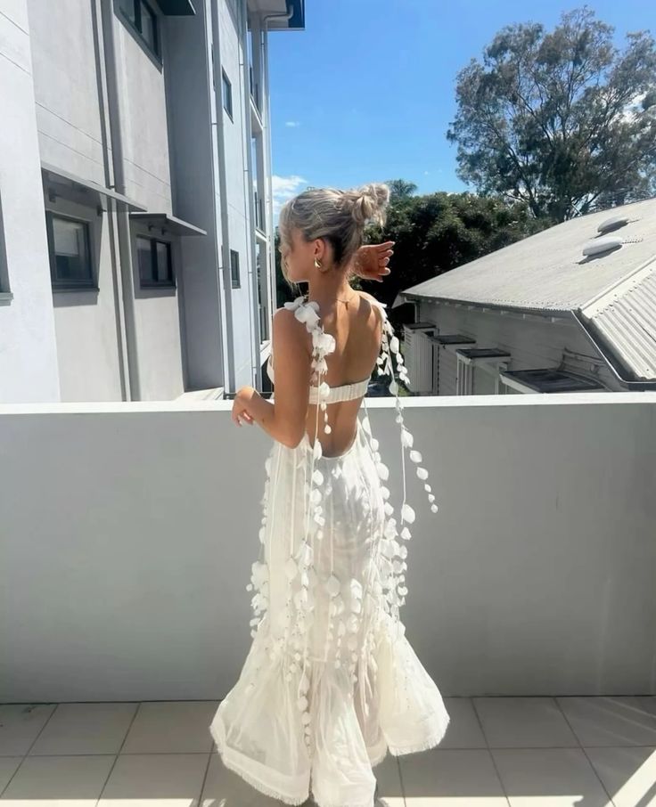 White tube top spaghetti strap tassel long mermaid ball gown evening dress party dress nv2708