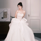 Sweetheart Sheer Lace Corset Wedding Dress, Big Bow Tulle Ballgown with Train  NV7352