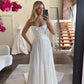 White Elegant Sleeveless Pleated A-Line Party Dress Light Wedding Dress nv1781