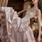 Pink Gorgeous Elegant Sweet Gem Bow Long Satin Princess Ball Gown Evening Dress nv2767
