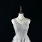 Silver Sequin Lace Tulle Short Homecoming Dress Prom Dress Birthday Dress nv4496